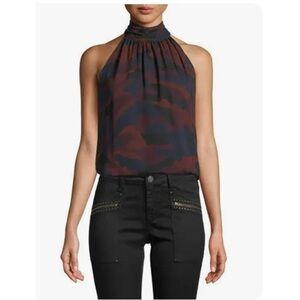 Joie Silk sleeveless camo top- NWT - Size Large - office or night out/ versatile